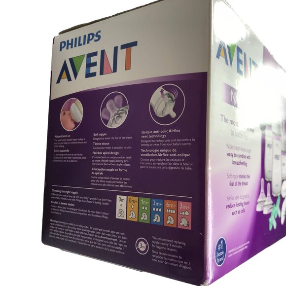 PHILIPS AVENT Natural Latch On Bottles, Set of 5 Bottles with Lids, Nipples - Picture 10 of 10